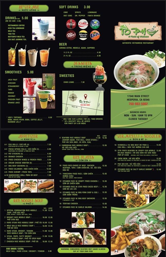 To Pho Vietnamese Restaurant Menu image 4